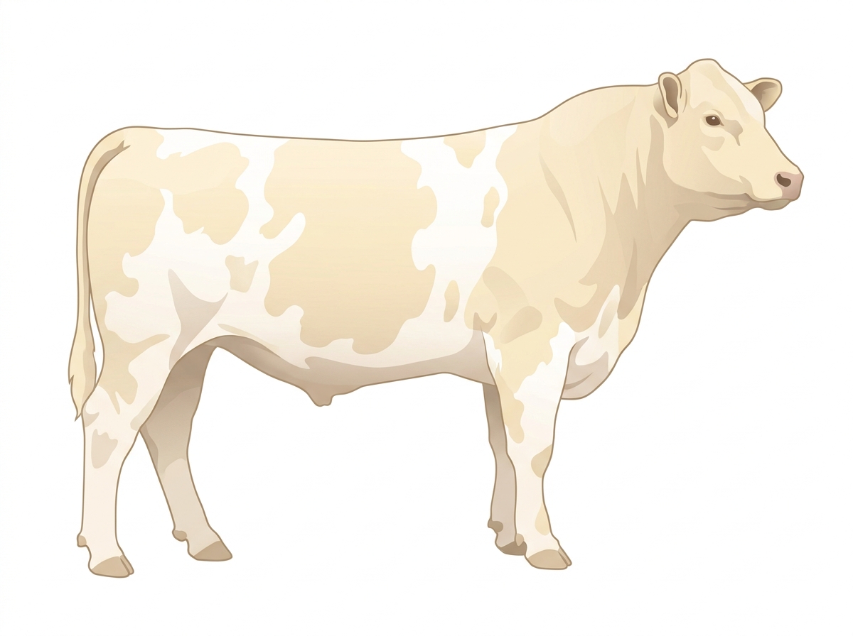 Light cream roan 9/16 Angus Cross Bull
