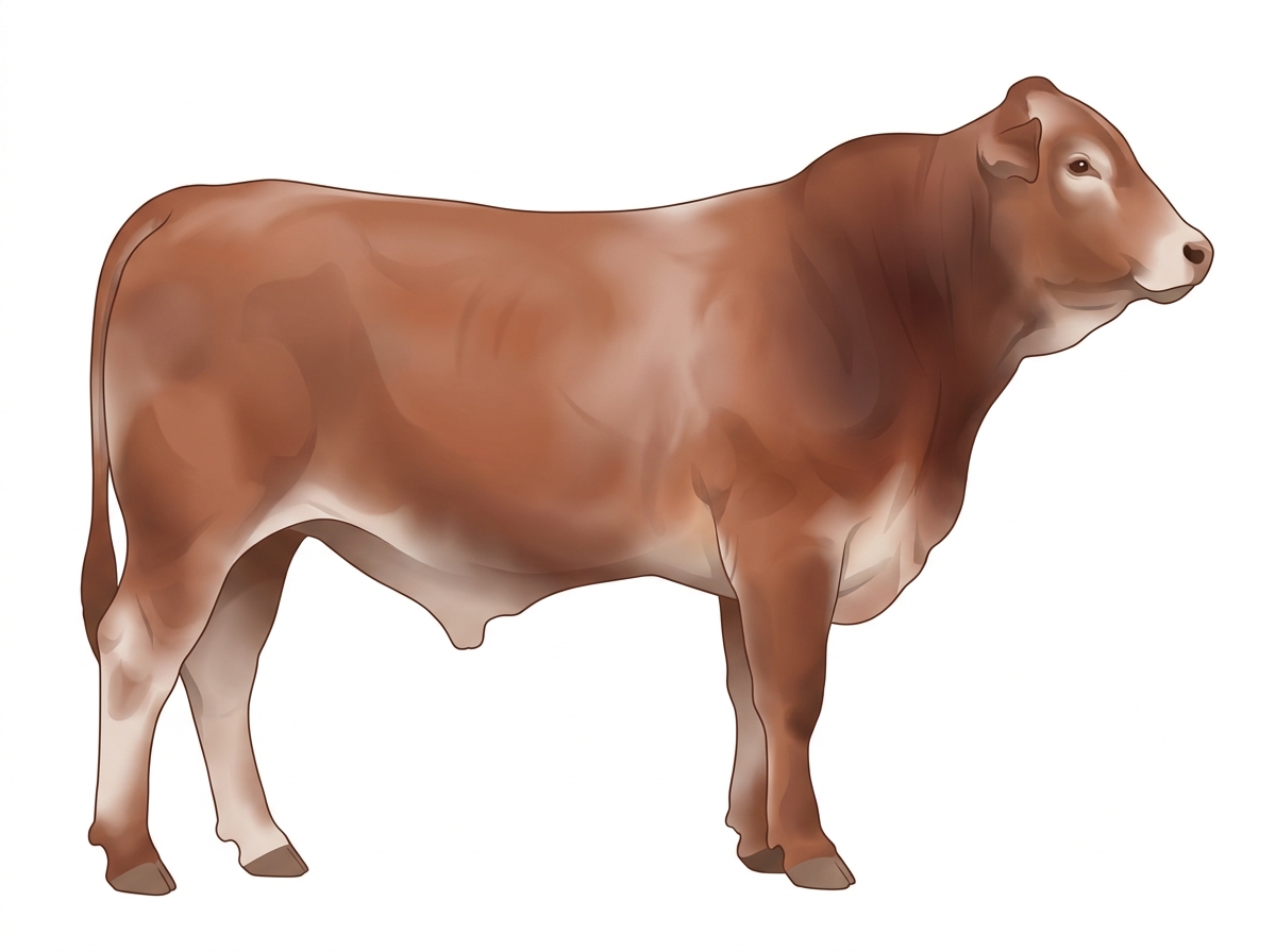 Red roan 9/16 Brahman 7/16 Shorthorn Bull