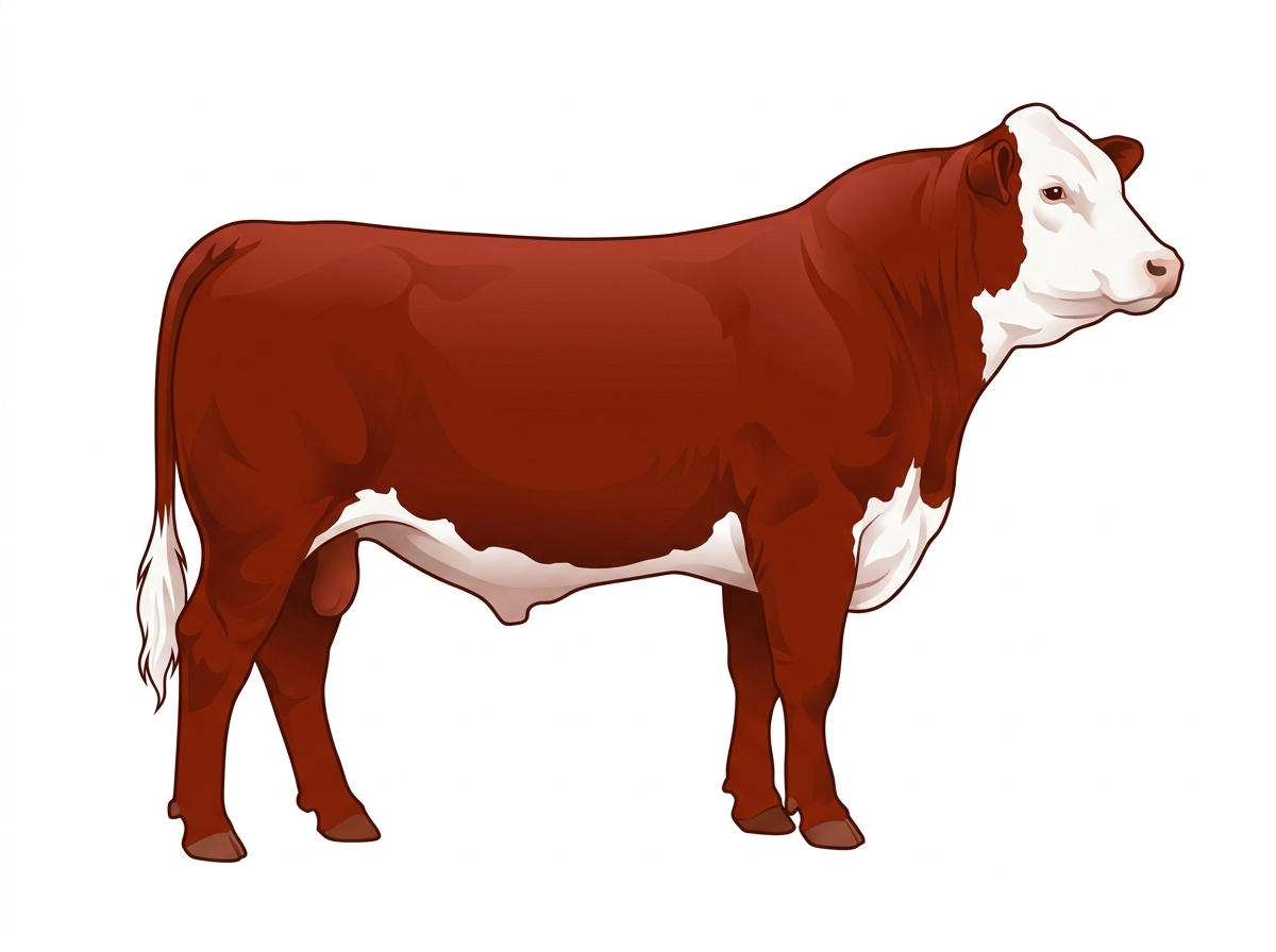 Red with a white face 9/16 Hereford 7/16 Brahman Bull