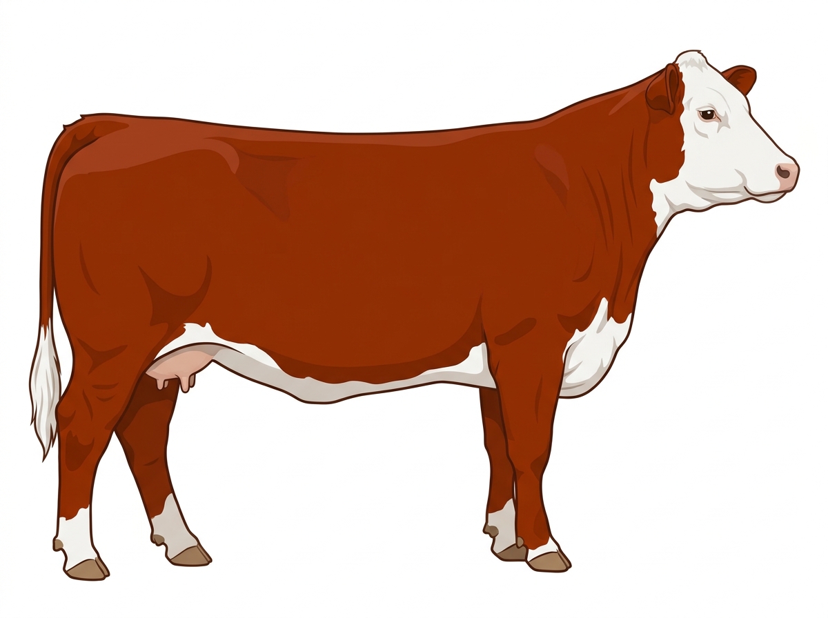Red with a white face 9/16 Hereford Cross Cow
