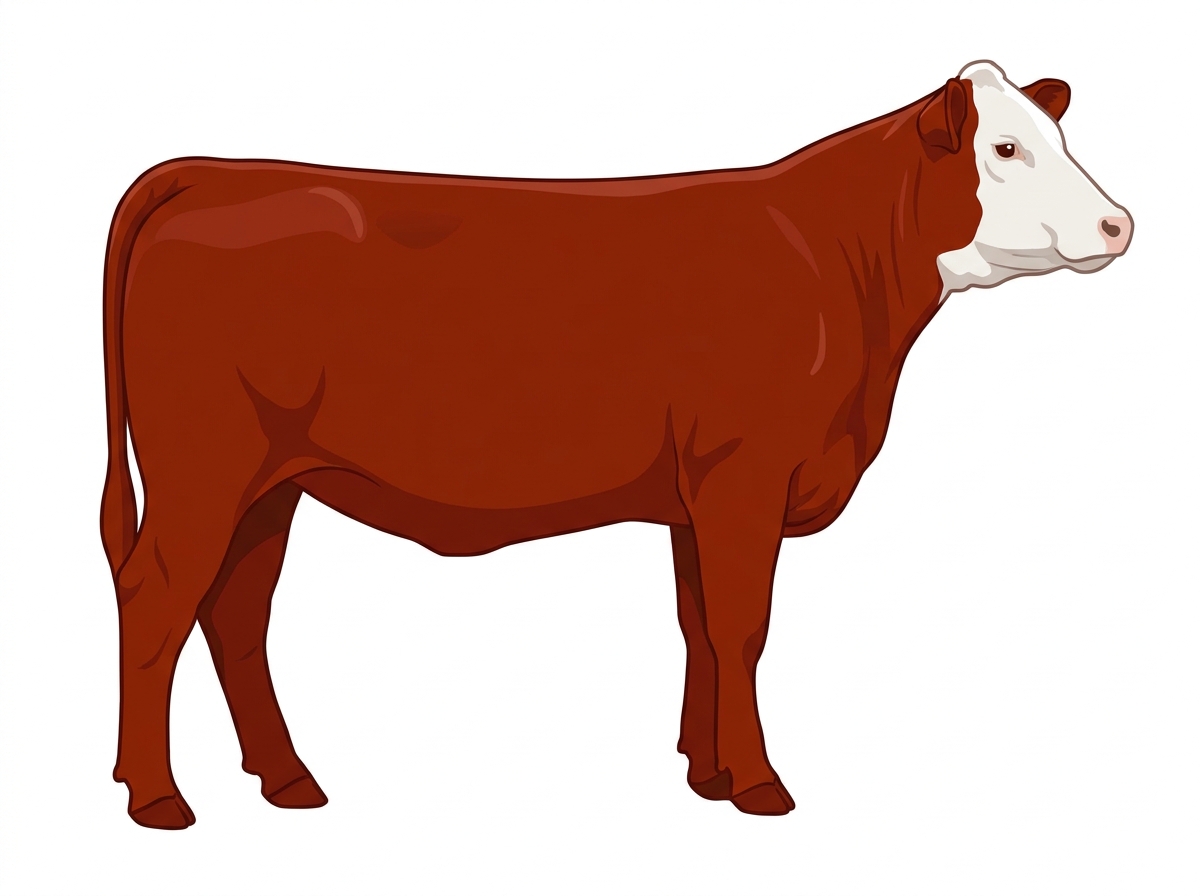 Red with a white face 9/16 Hereford Cross Heifer