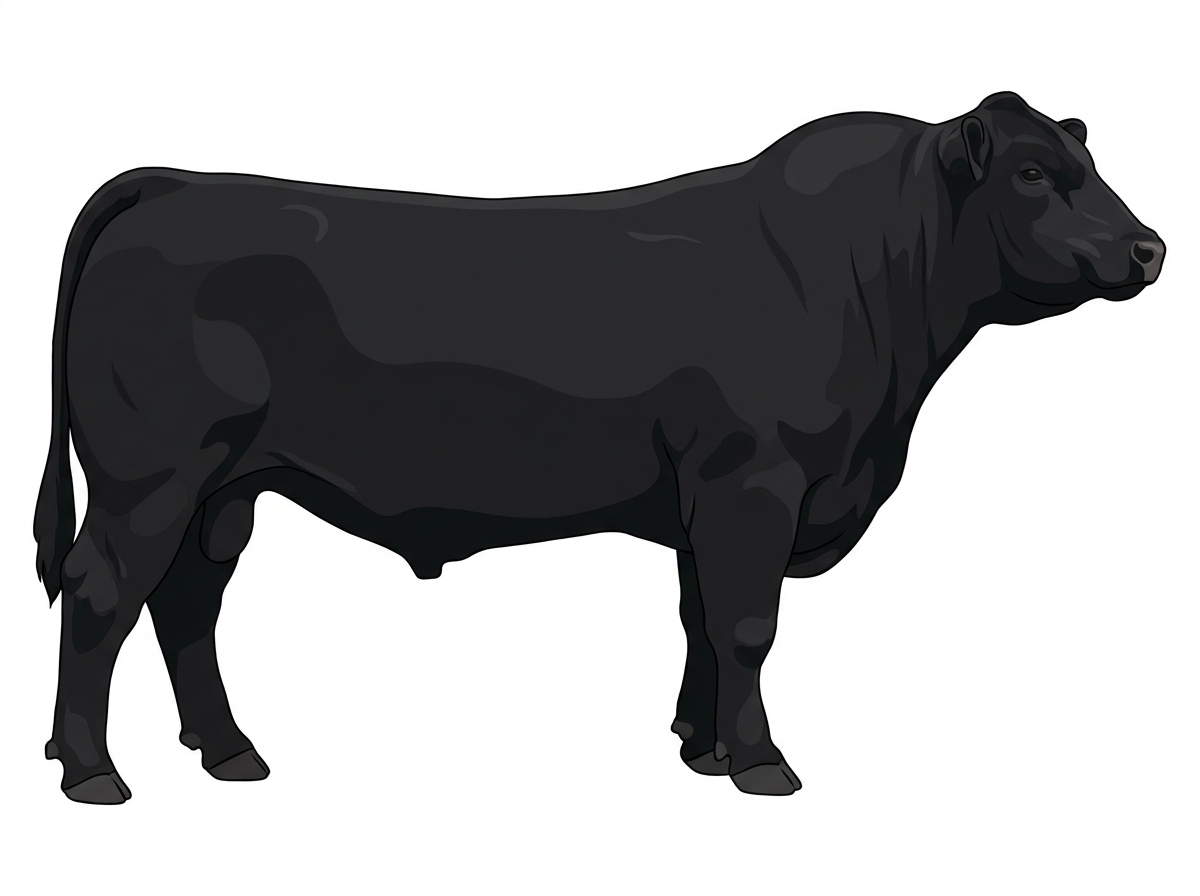 Black 9/16 Red Angus Cross Bull