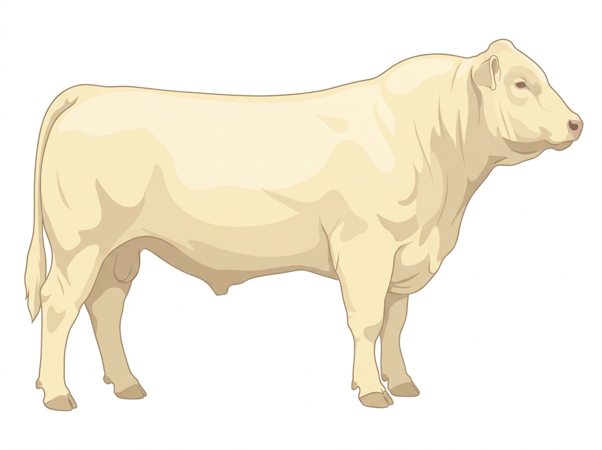 Cream 9/16 Red Angus Cross Bull