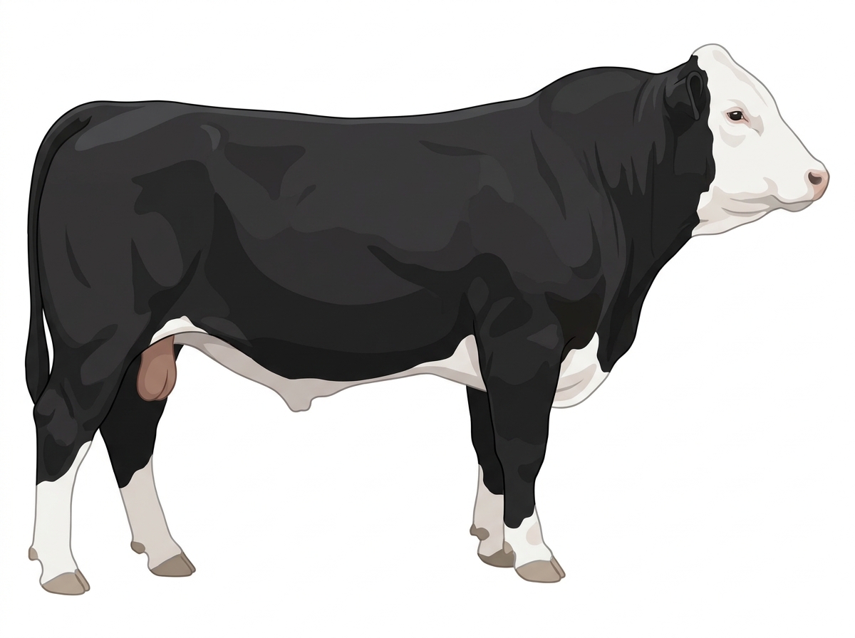 Black 9/16 Simmental Cross Bull