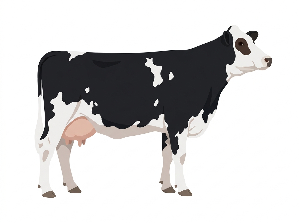 Black with a white face and a few white spots 9/16 Simmental Cross Cow