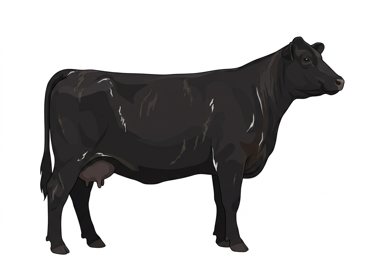 Black faint brindle Angus Cross Cow