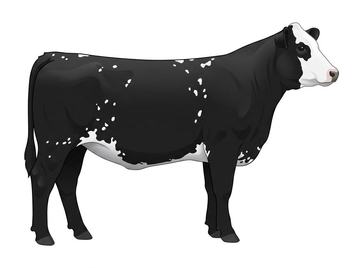 Black with a white face and white spots Angus Cross Heifer