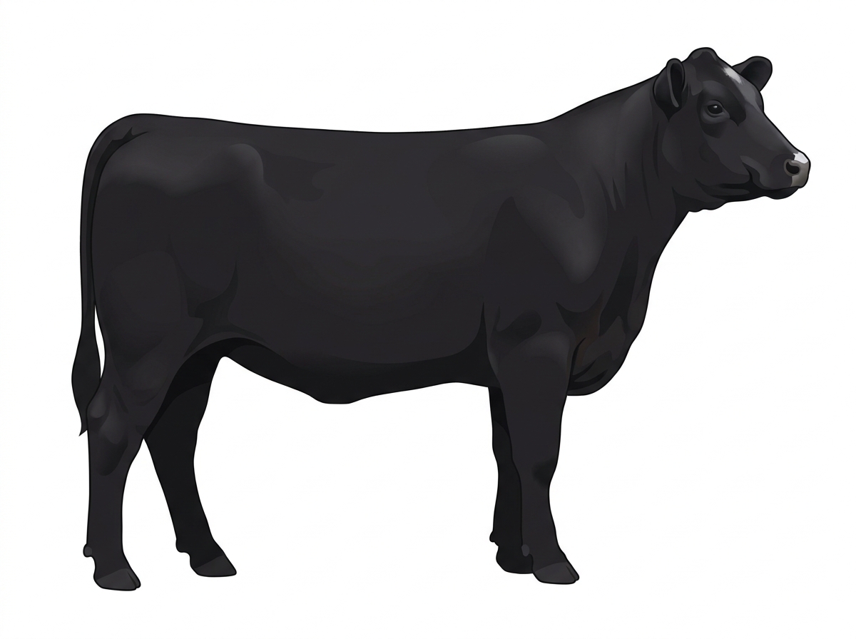 Black with minimal white face markings Angus Cross Heifer