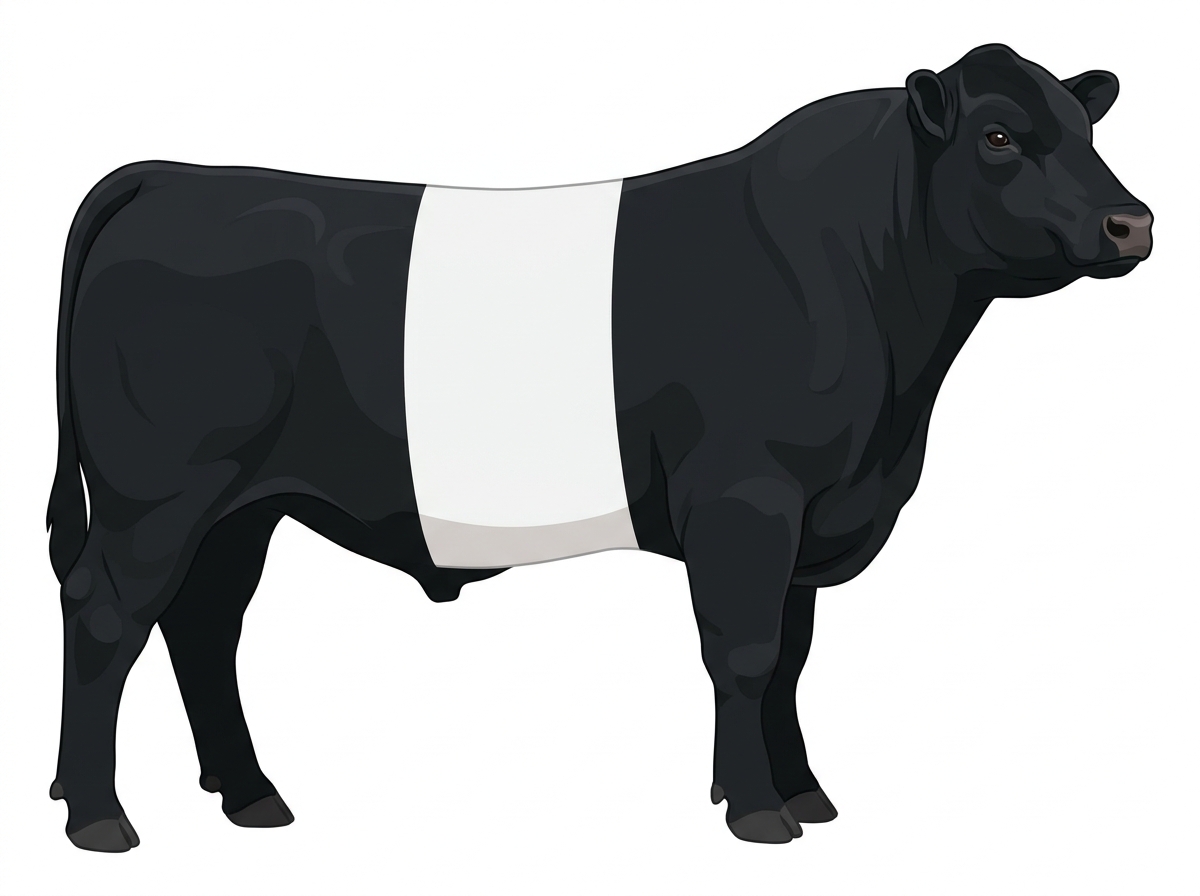 Black with white belt Angus Cross Bull