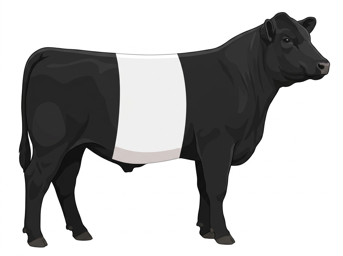 Black with white belt Angus Cross Steer