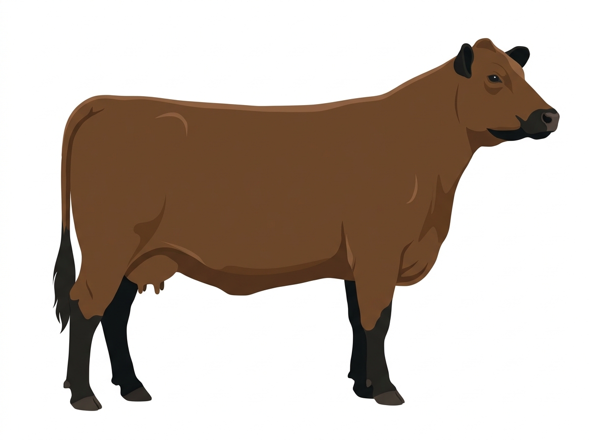 Brown with black points Angus Cross Cow