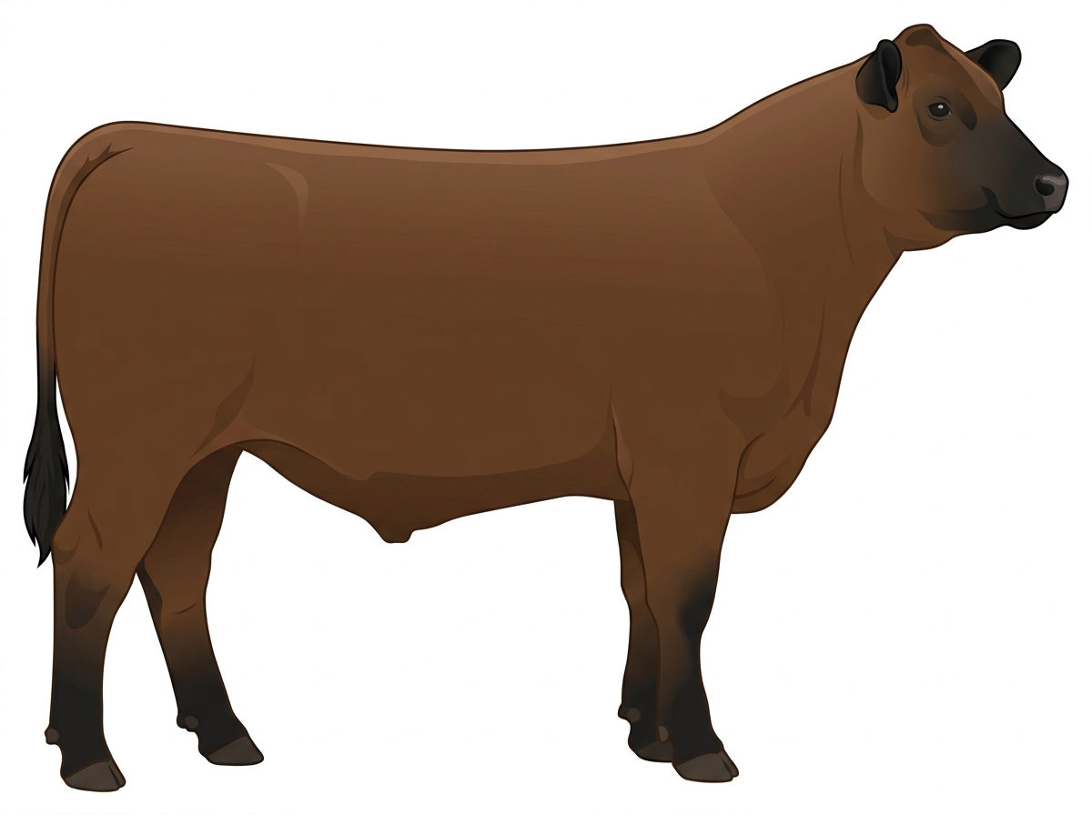Brown with black points Angus Cross Steer