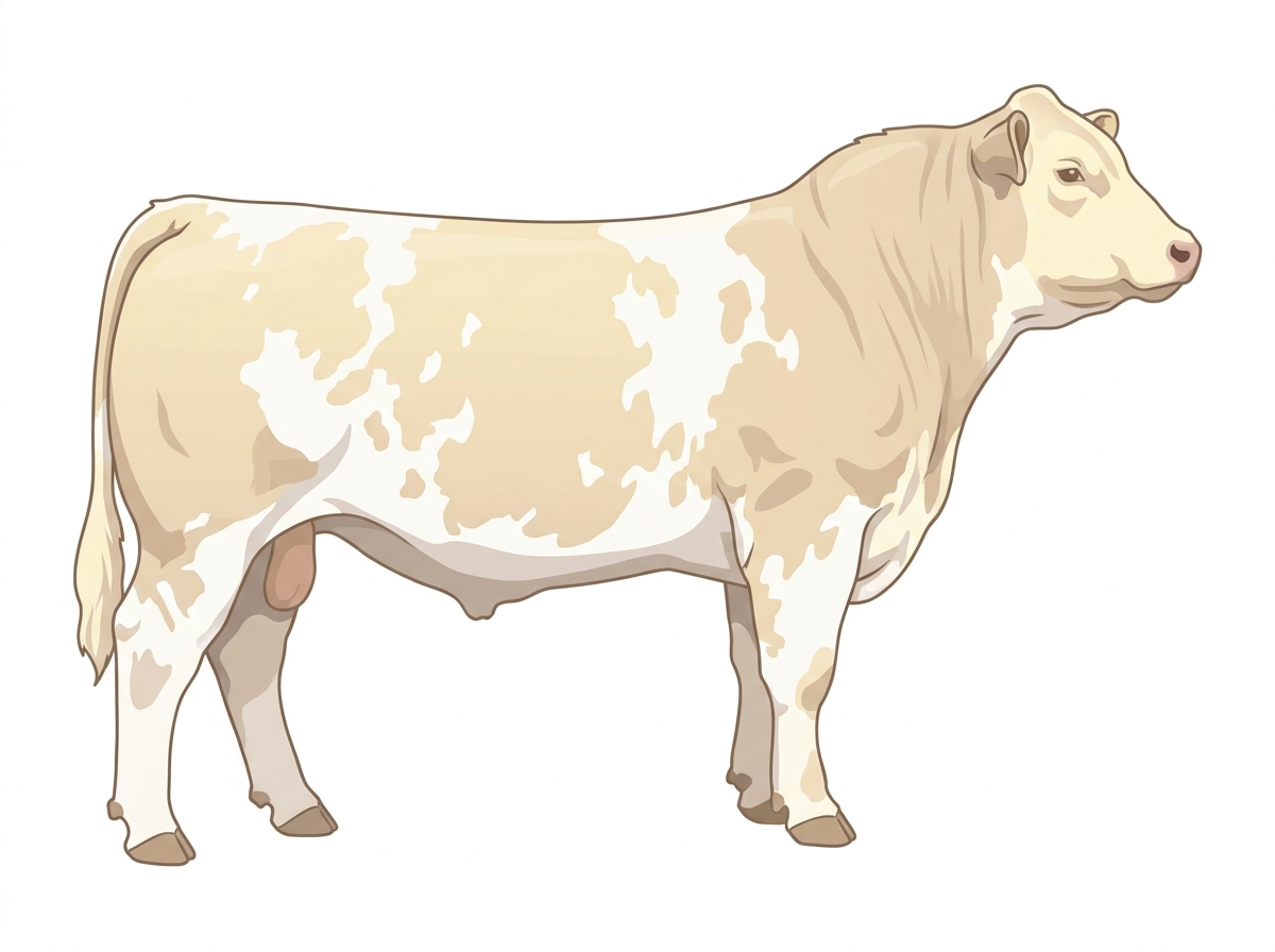 Cream roan Angus Cross Bull