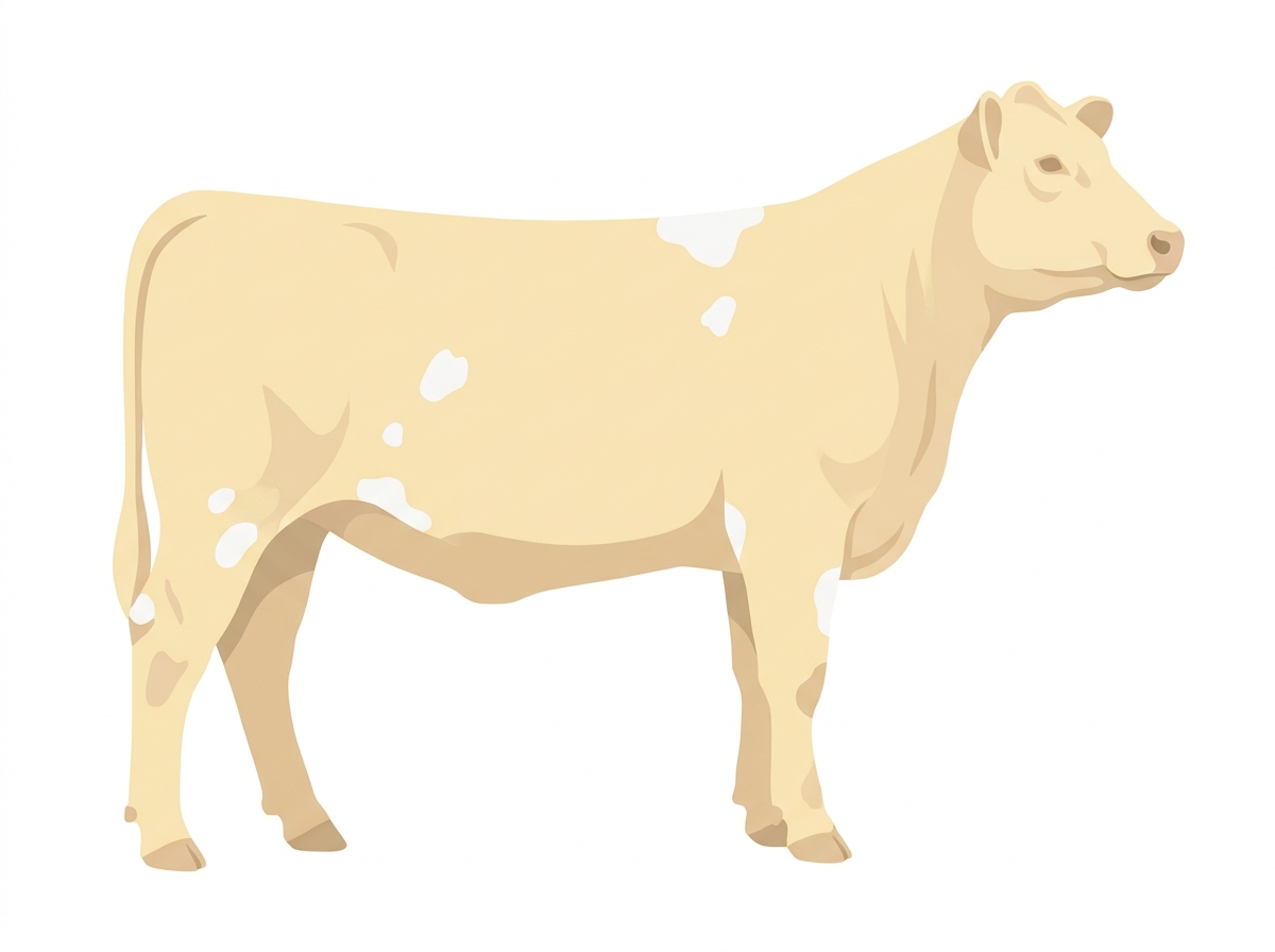 Cream with a few white spots Angus Cross Heifer
