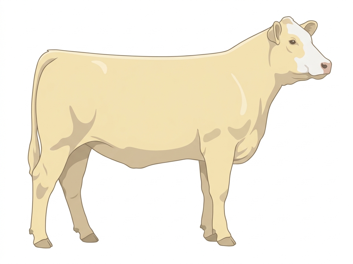 Cream with a partial white face Angus Cross Heifer