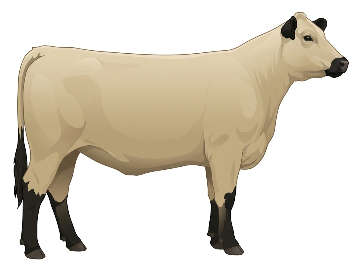 Cream with black points Angus Cross Heifer