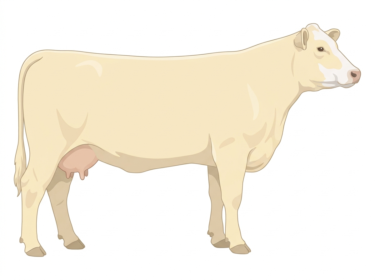 Cream with minimal white face markings Angus Cross Cow
