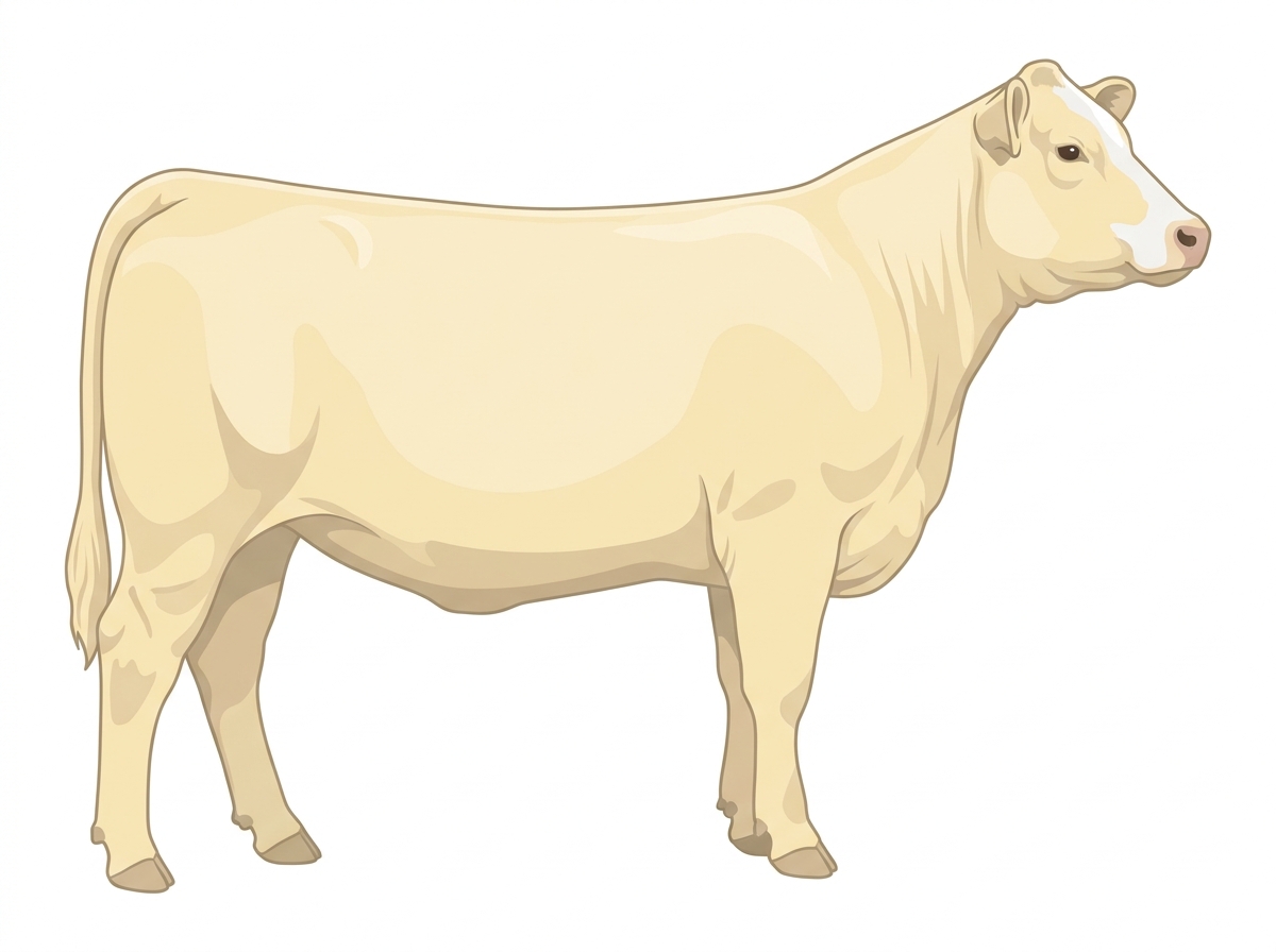 Cream with minimal white face markings Angus Cross Heifer