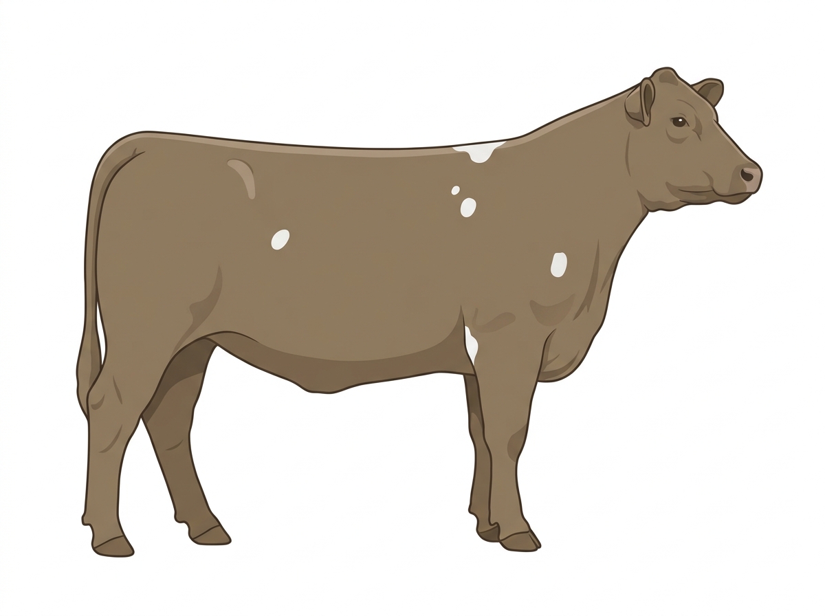 Dun with a few white spots Angus Cross Heifer