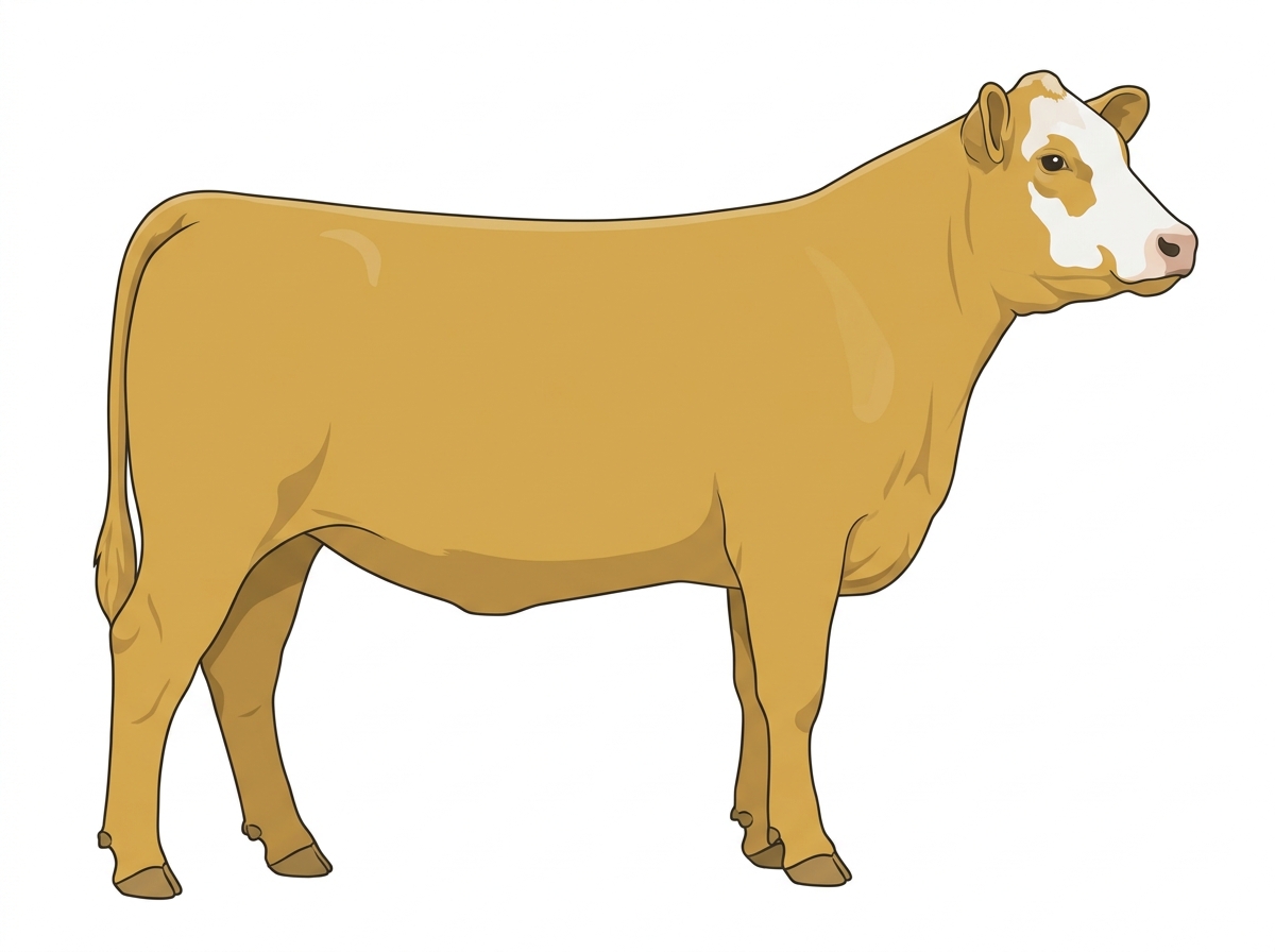 Gold with a partial white face Angus Cross Heifer