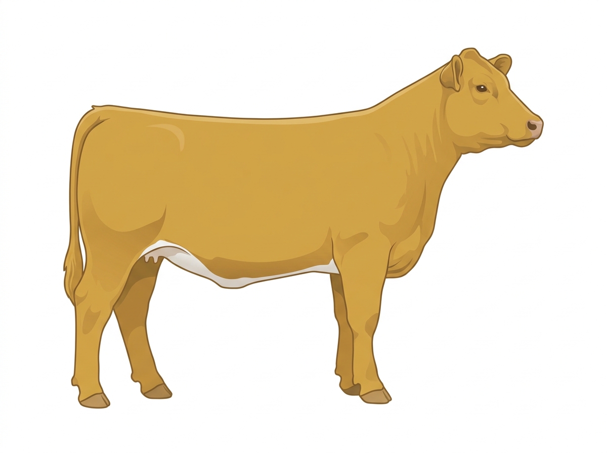 Gold with minimal white markings Angus Cross Heifer