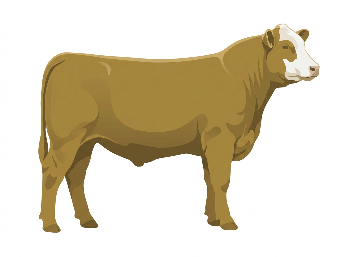 Gold with partial white face Angus Cross Steer