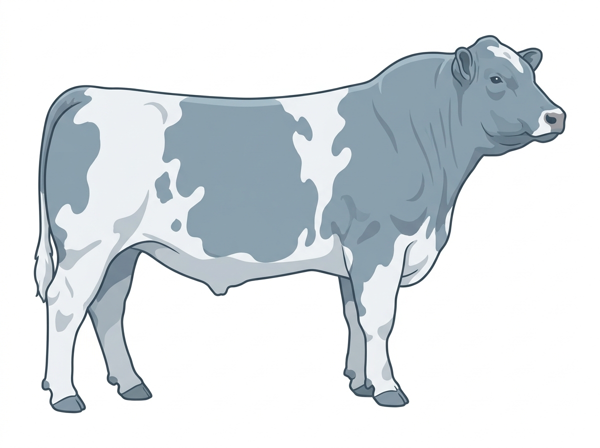 Light blue roan with minimal white face markings Angus Cross Bull