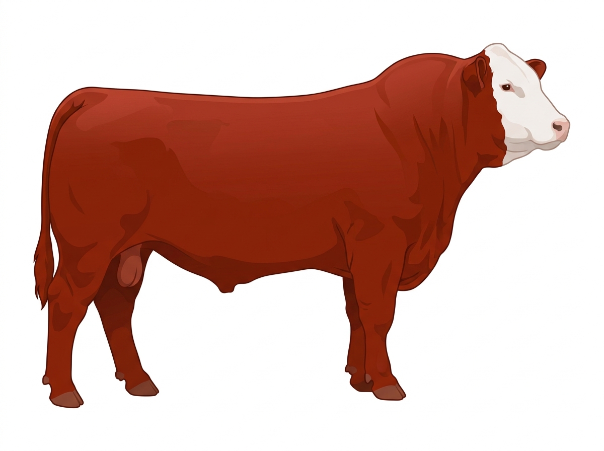 Red with a white face Angus Cross Bull