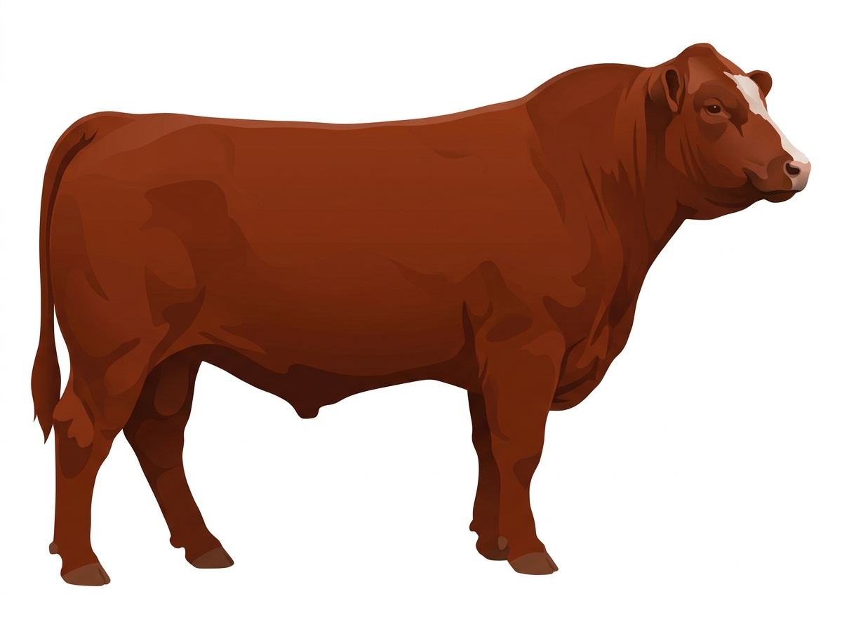 Red with minimal white face markings Angus Cross Bull