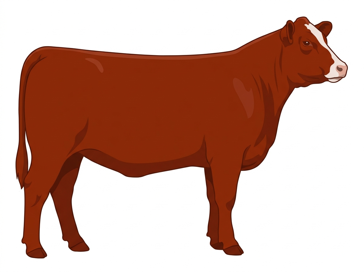 Red with minimal white face markings Angus Cross Heifer