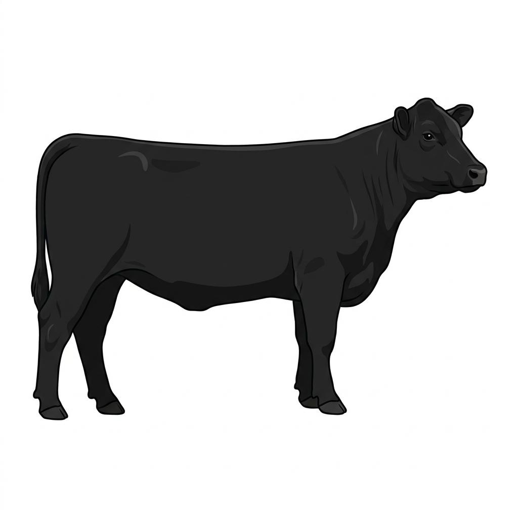 Black Angus x Maine-Anjou Cross Cow