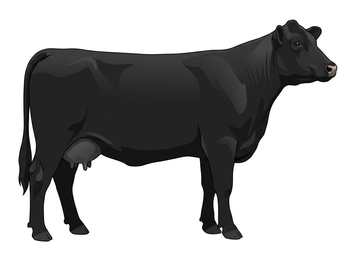 Black Angus x Shorthorn Cross Cow