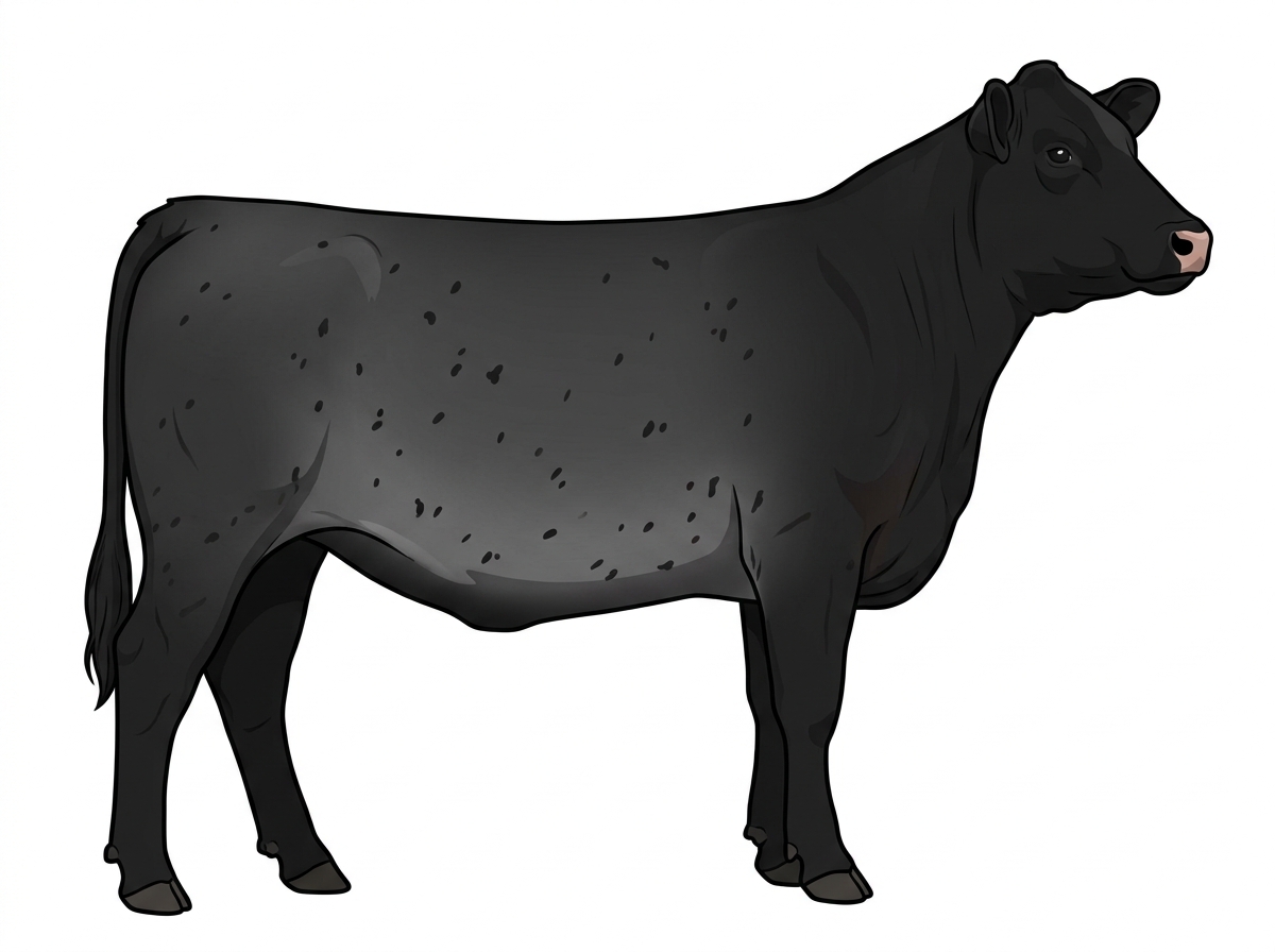 Black light roan with minimal spotting Angus x Shorthorn Cross Heifer