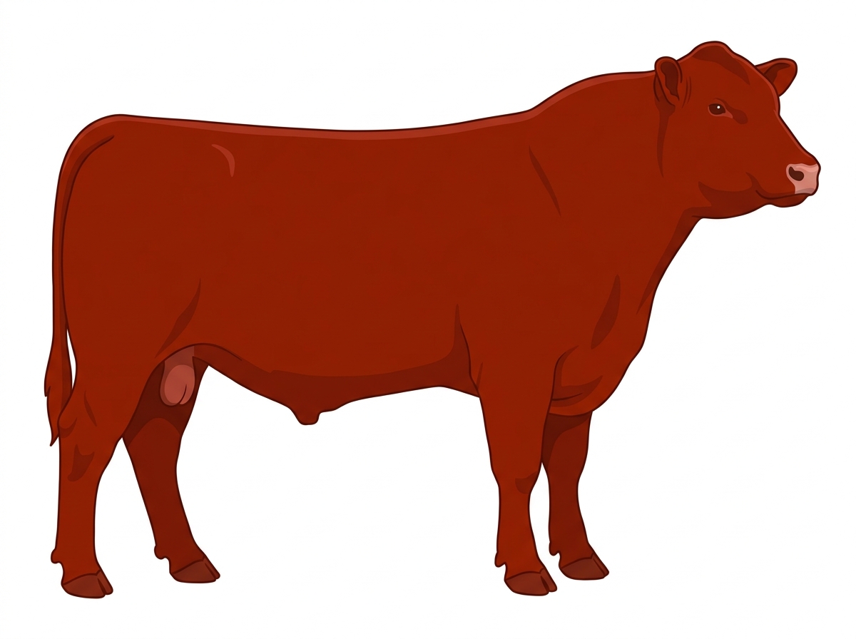 Red Angus x Shorthorn Cross Bull