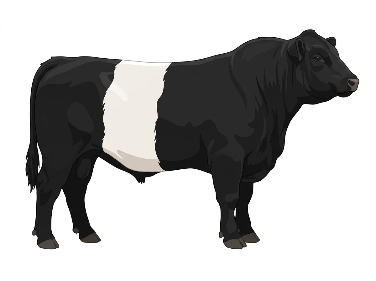 Black Belted Galloway Cross Bull