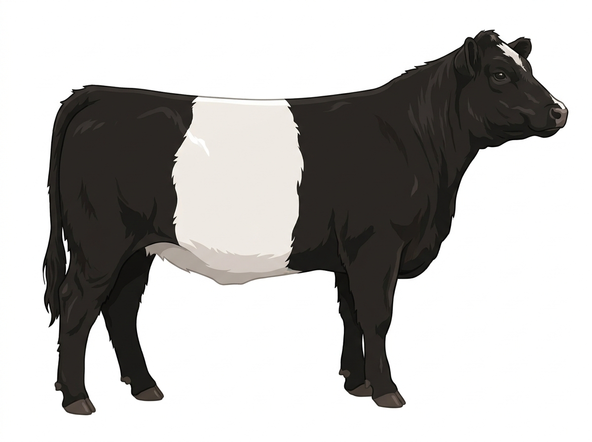 Black with minimal white face markings Belted Galloway Cross Heifer