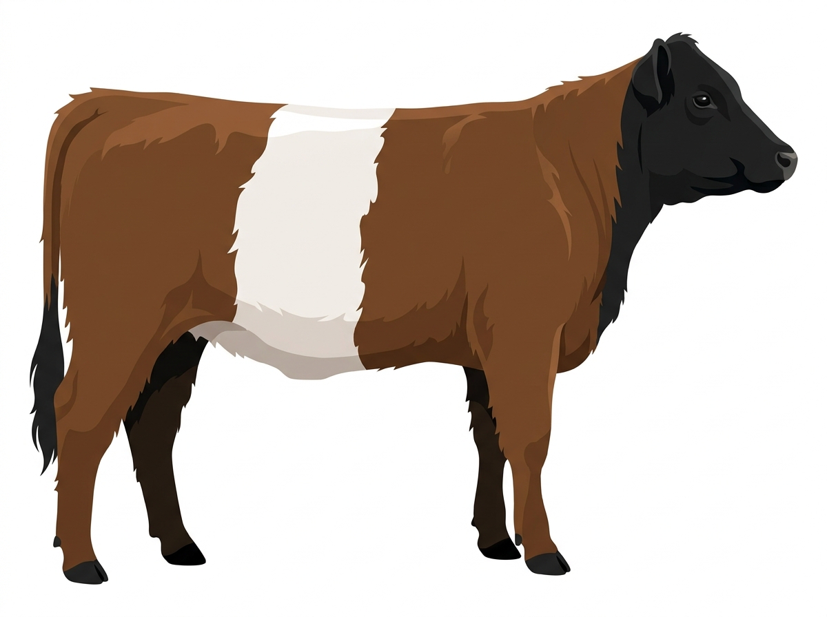 Brown with black points Belted Galloway Cross Heifer