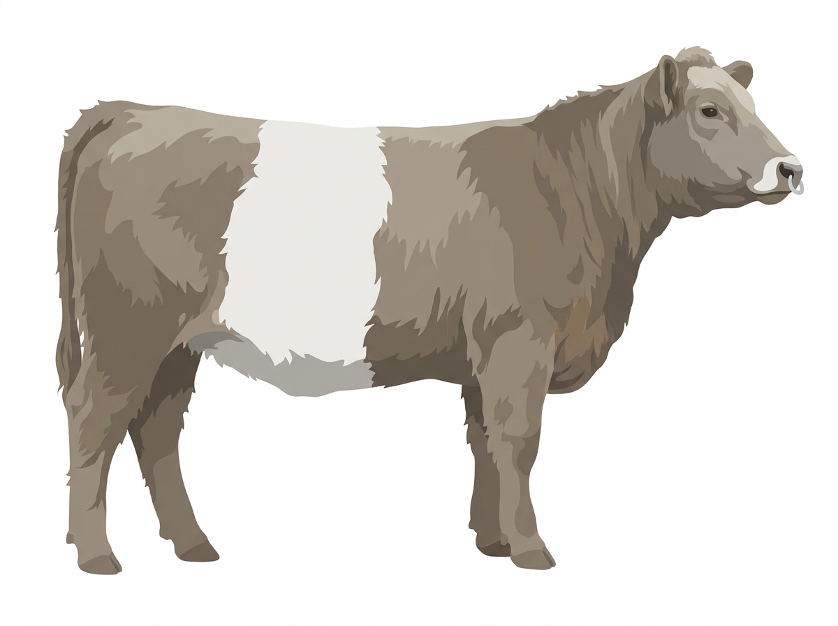 Dun with a pale muzzle ring and lighter underline Belted Galloway Cross Heifer