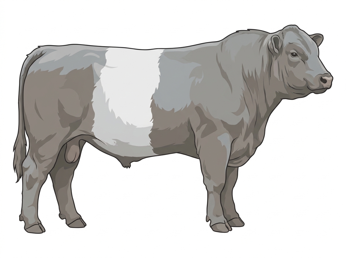 Gray Belted Galloway Cross Bull