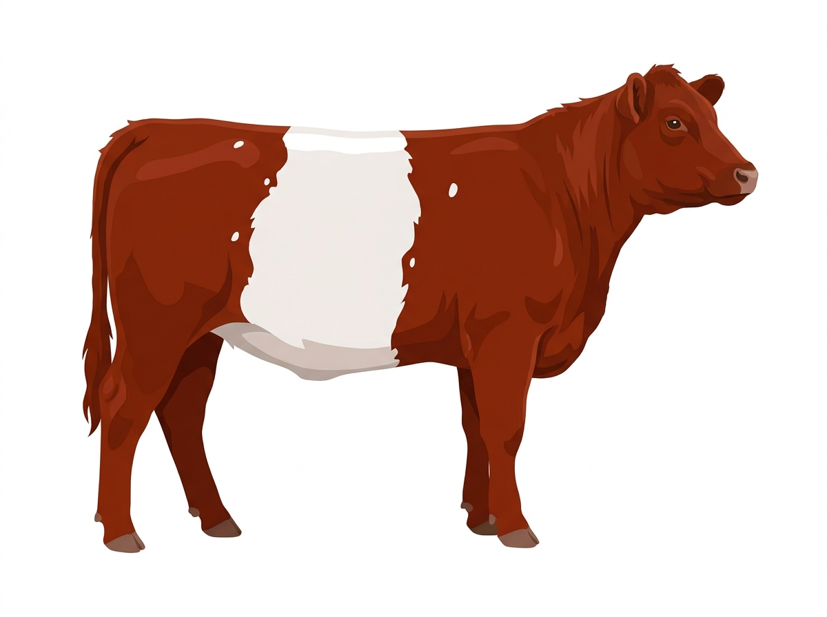 Red with a few white spots Belted Galloway Cross Heifer