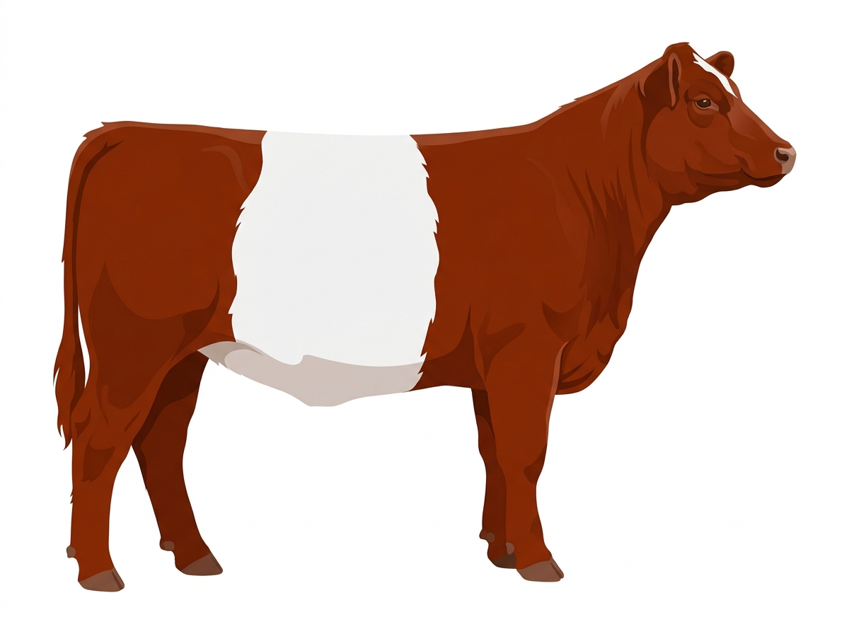 Red with minimal white face markings Belted Galloway Cross Heifer