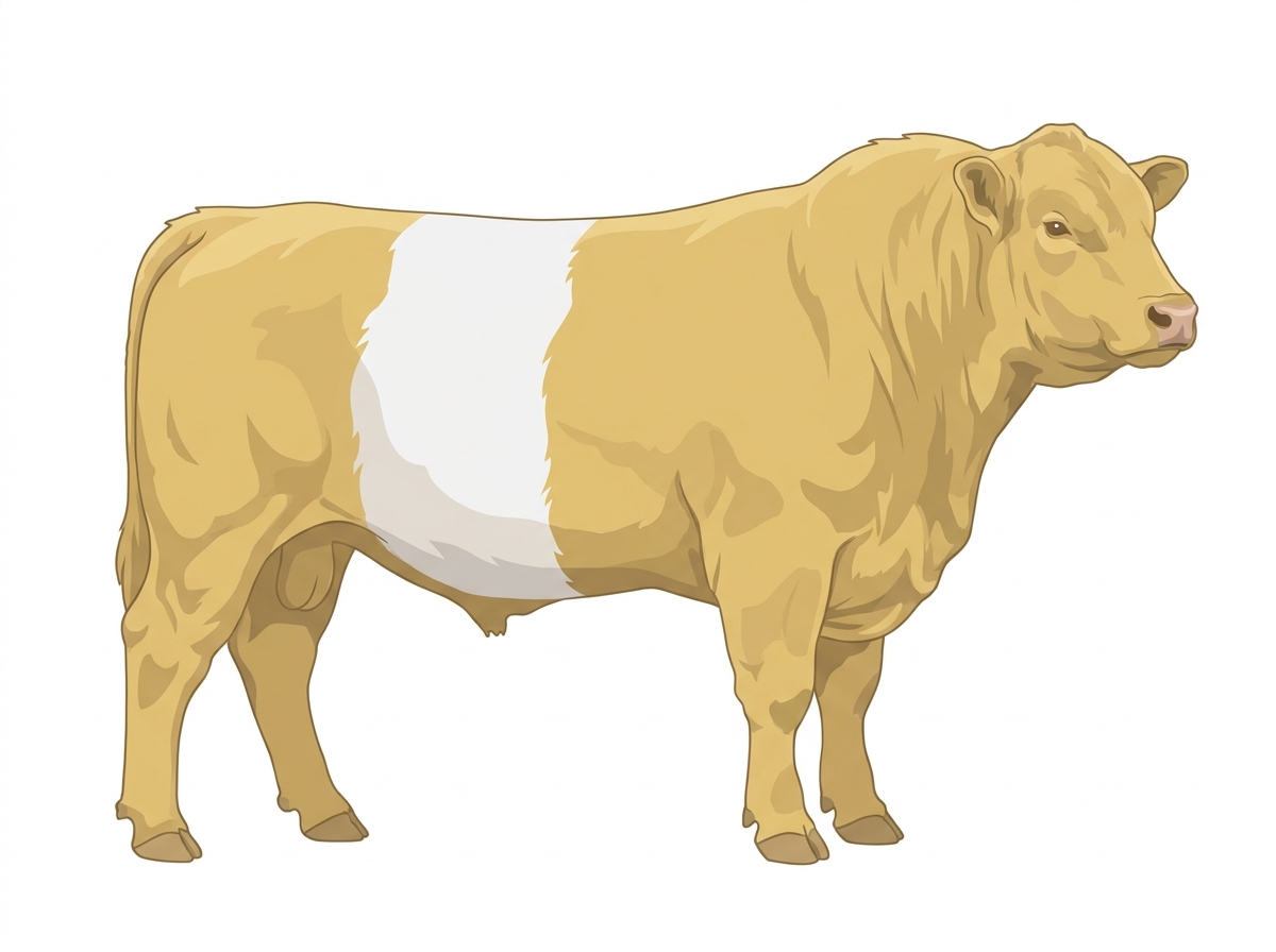 Yellow dun roan Belted Galloway Cross Bull
