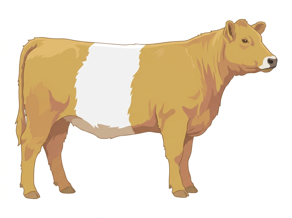 Yellow Dun with a pale muzzle ring and lighter underline Belted Galloway Cross Heifer