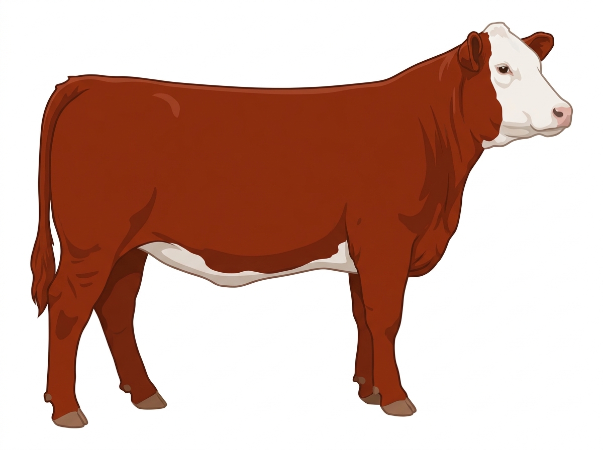 Red with a white face Black Baldy Heifer