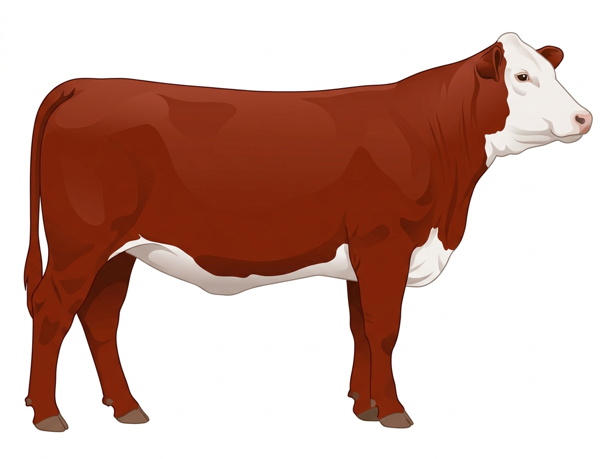 Red with a white face Braford Heifer