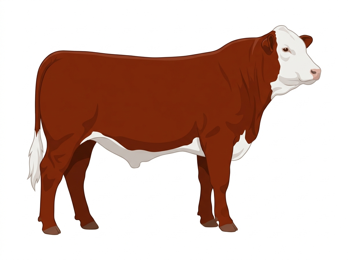 Red with a white face Braford Steer