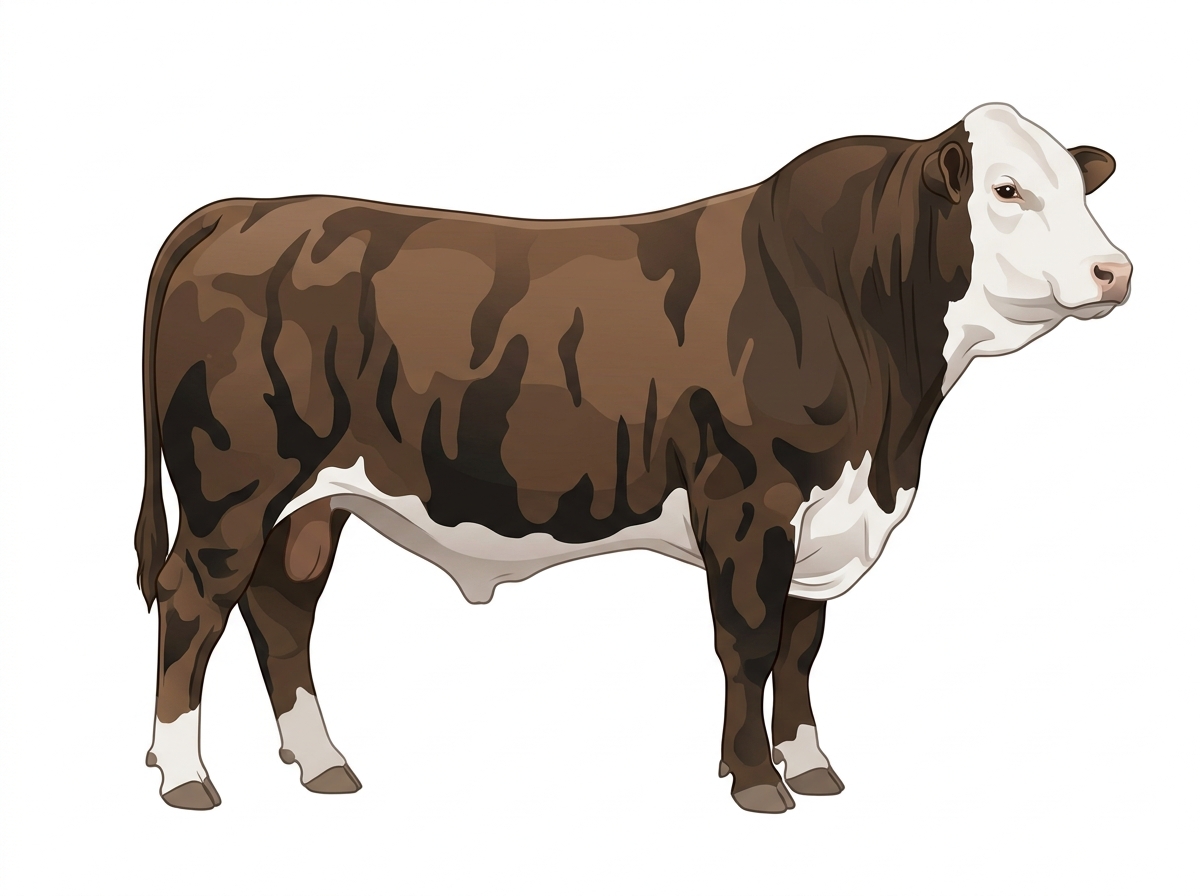Smoky brindle with black stripes and a white face Braford Bull