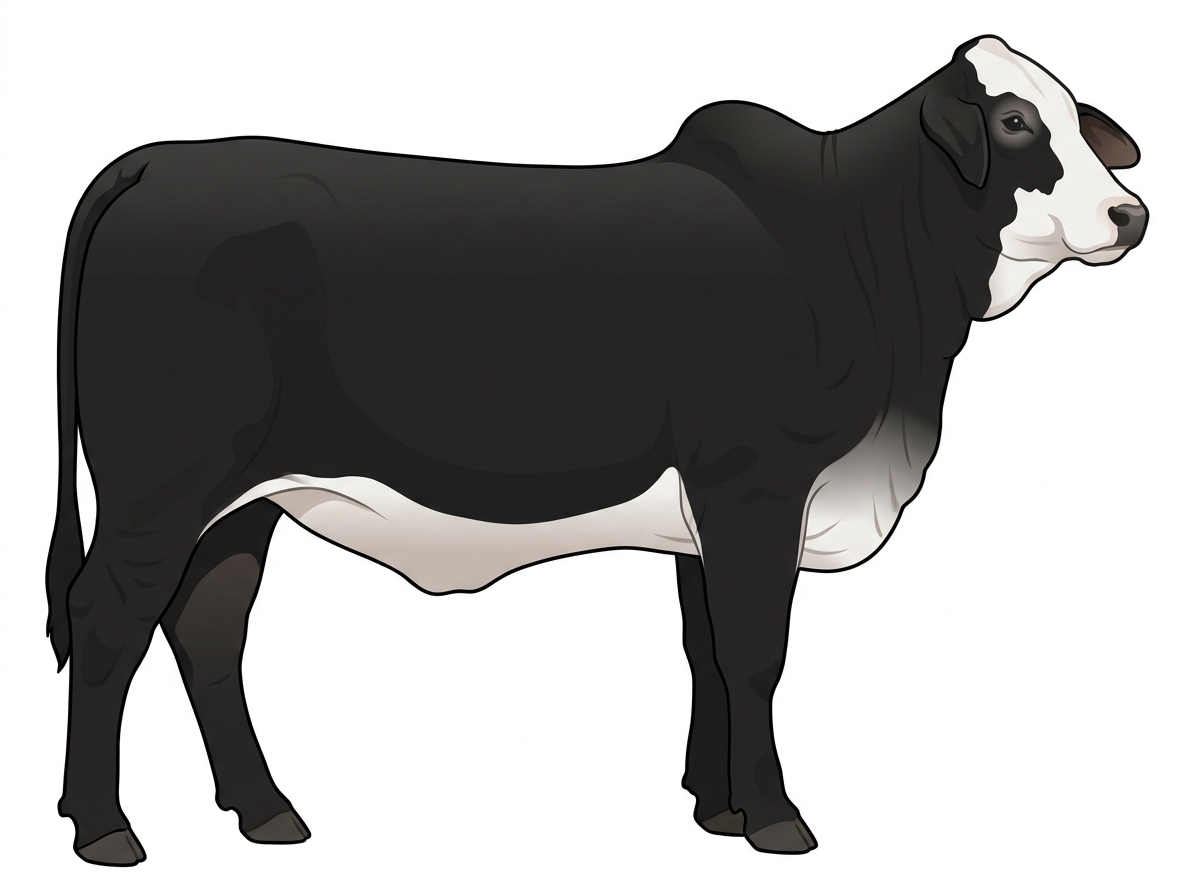 Black with a white face Brahman Cross Heifer