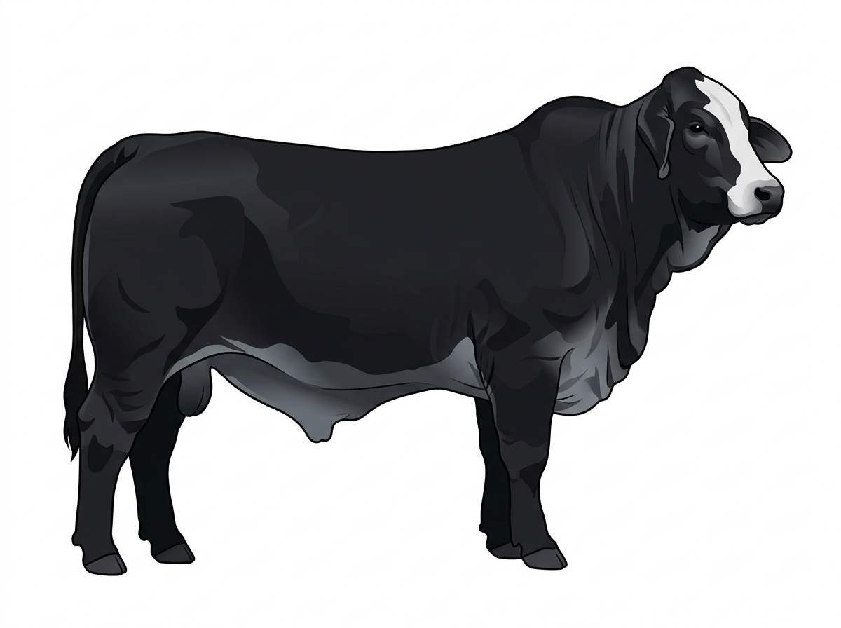 Black with a white face Brahman Cross Steer