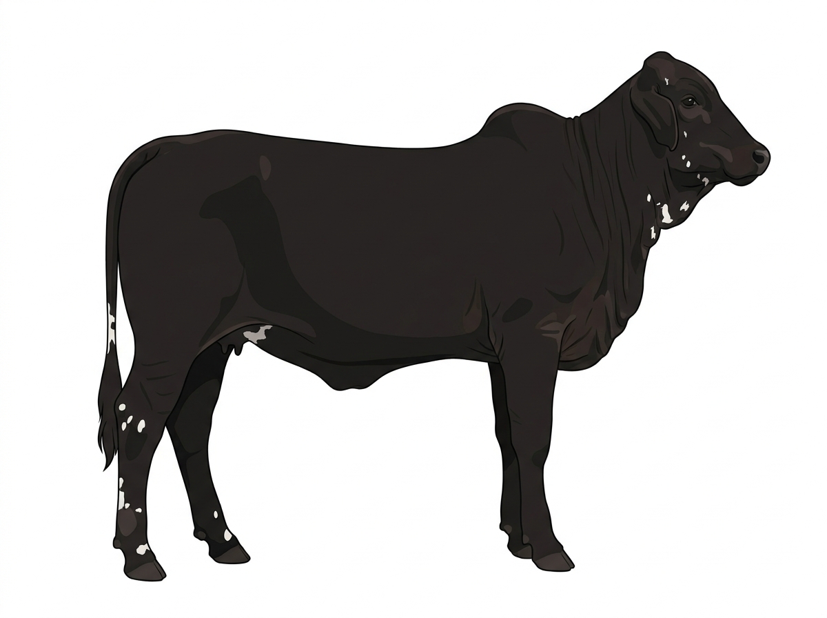 Black with minimal spotting Brahman Cross Heifer